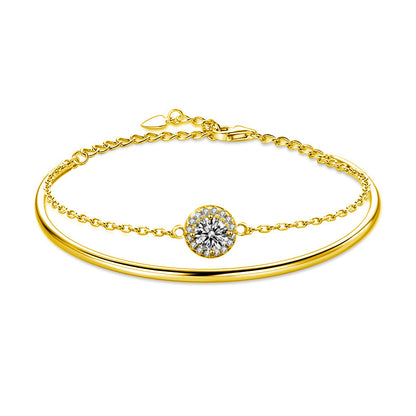 Elegant Moissanite Open Bracelet