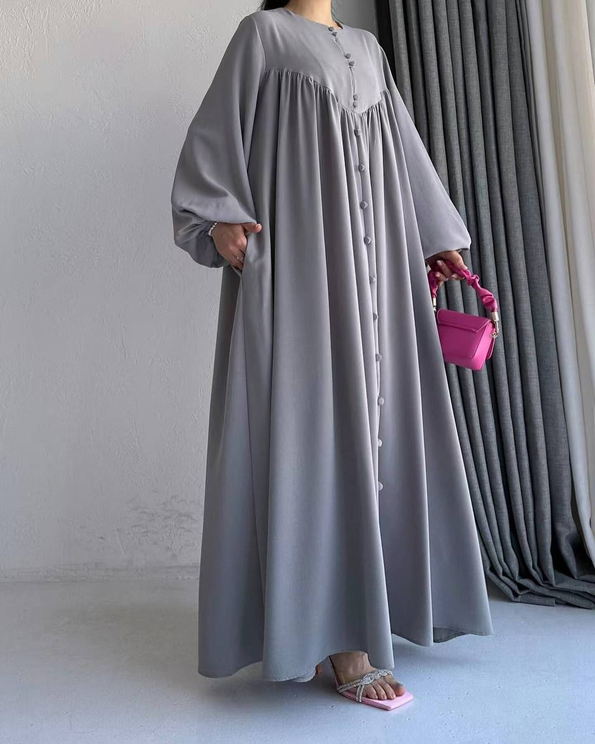 Elegant Muslim Dress with A-line Silhouette