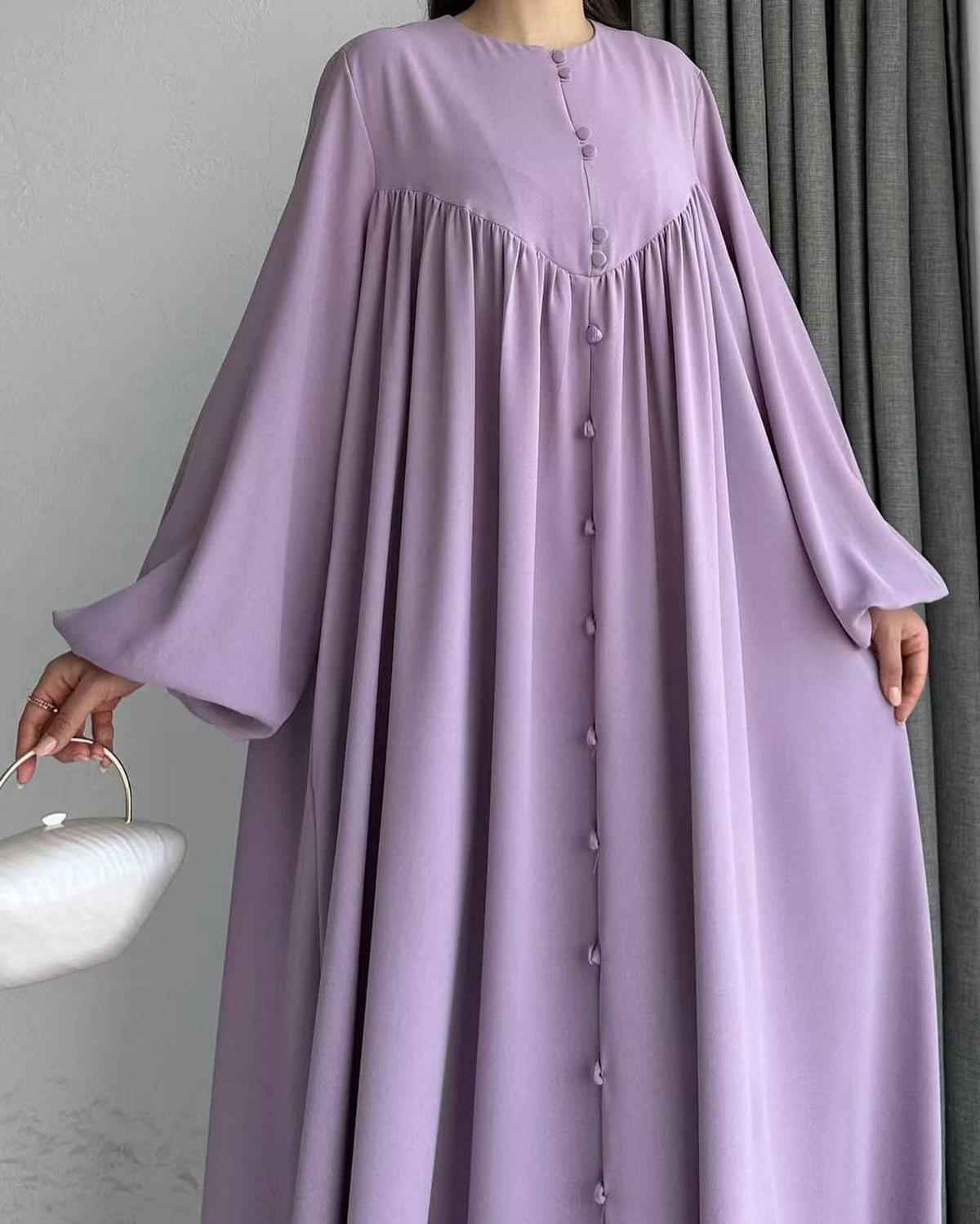 Elegant Muslim Dress with A-line Silhouette