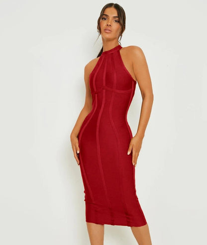 Elegant Neck Bandage dress
