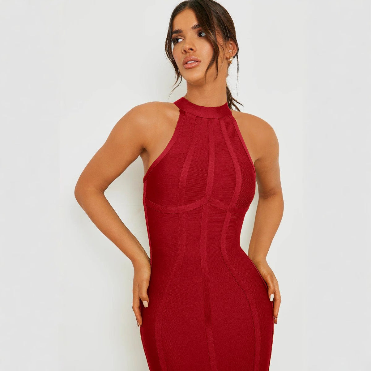 Elegant Neck Bandage dress