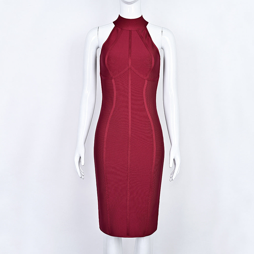 Elegant Neck Bandage dress
