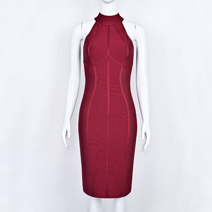 Elegant Neck Bandage dress