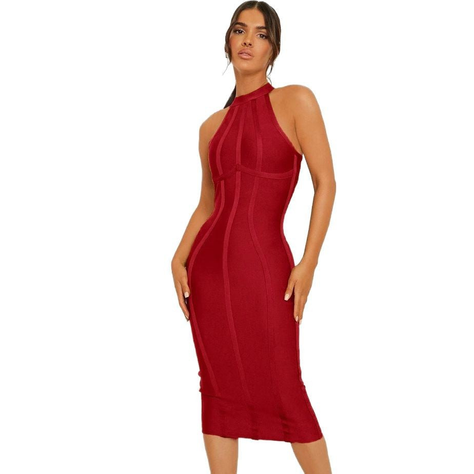 Elegant Neck Bandage dress