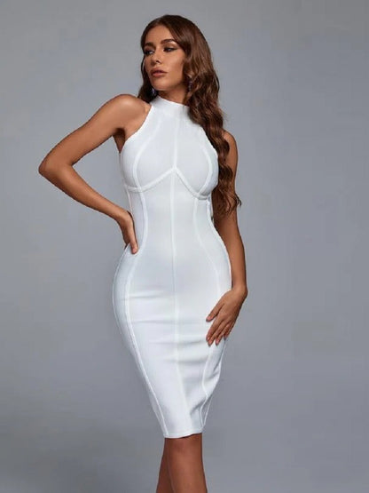 Elegant Neck Bandage dress