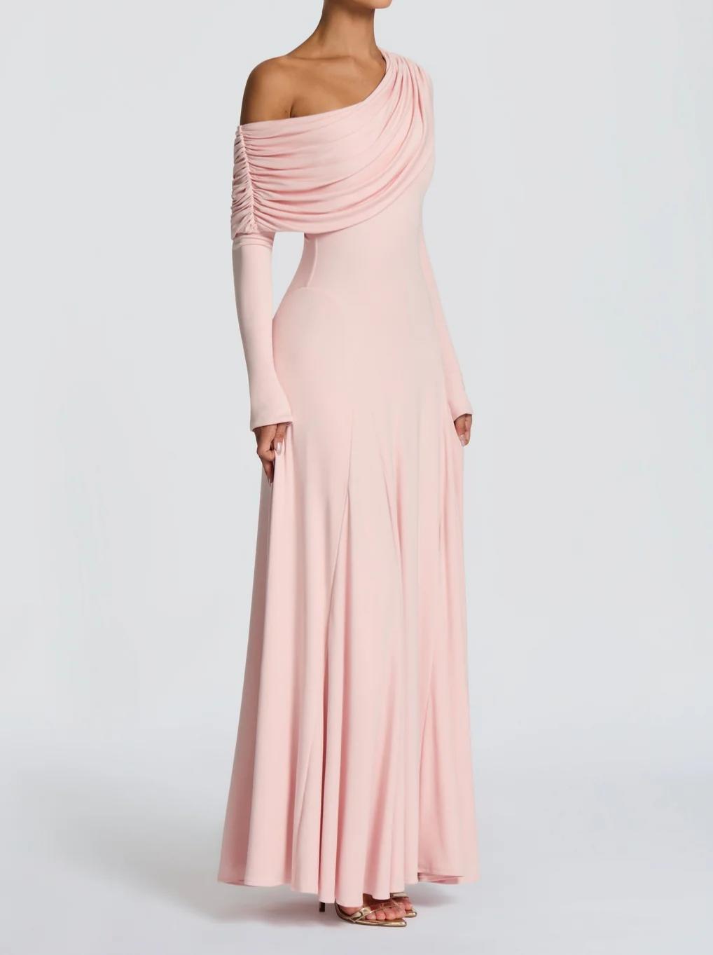 Elegant Off-Shoulder Bodycon Evening Gown