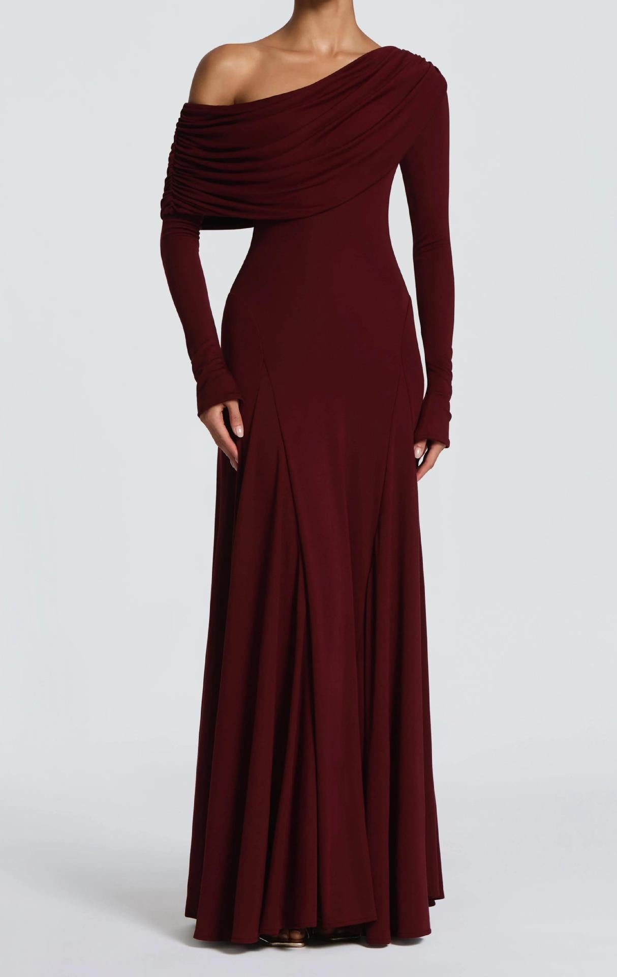 Elegant Off-Shoulder Bodycon Evening Gown