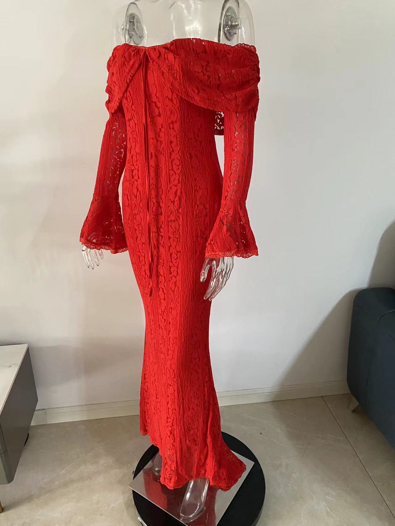 Elegant One Shoulder Fishtail Floor Length Dress