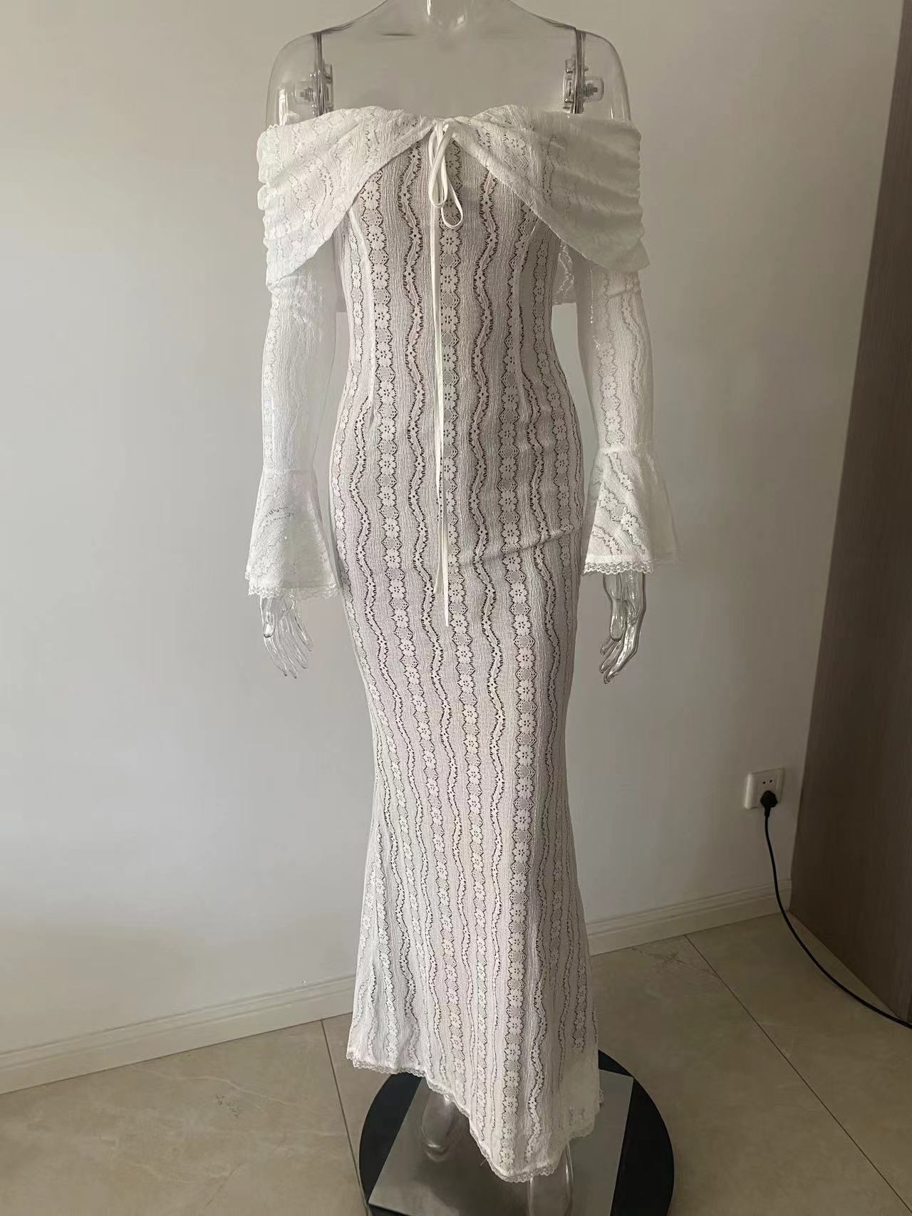 Elegant One Shoulder Fishtail Floor Length Dress