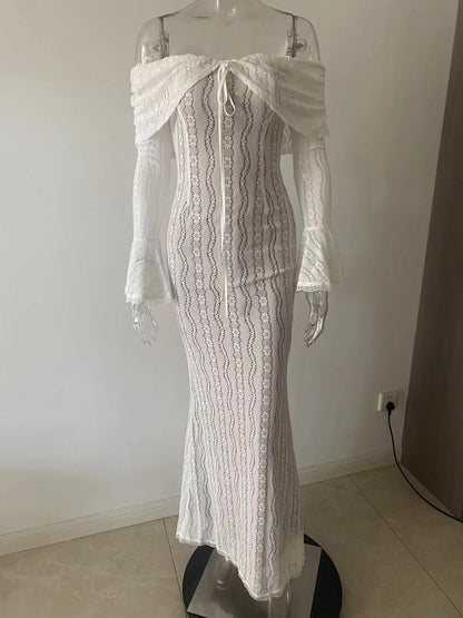Elegant One Shoulder Fishtail Floor Length Dress