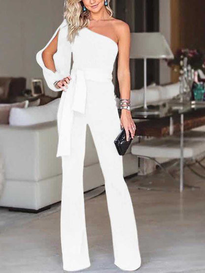 Elegant One-Shoulder High-Waist Jumpsuit