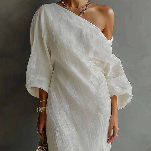 Elegant One-Shoulder Midi Dress