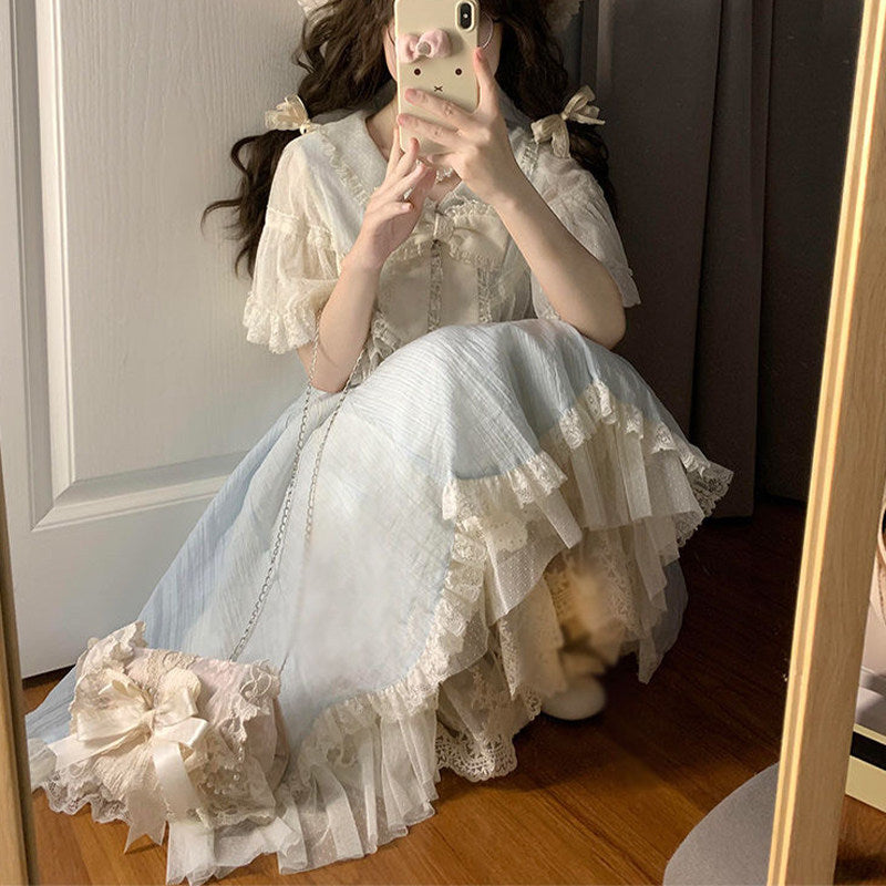 Elegant Patchwork Fitted Waist Dress