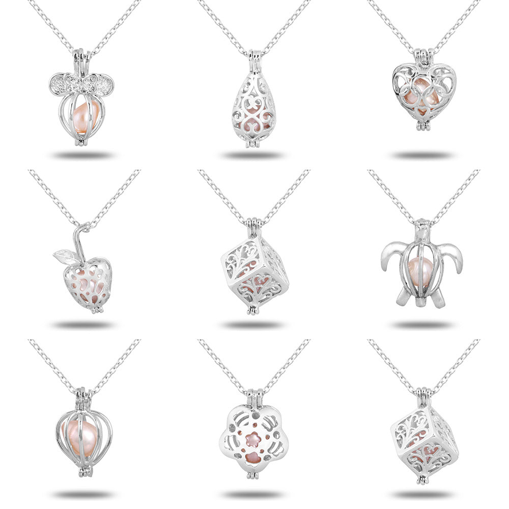Elegant Pearl Necklace with Oyster Pendant