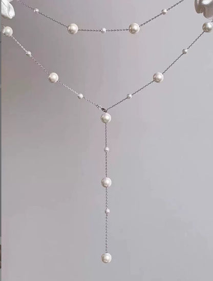 Elegant Pearl Tassel Necklace