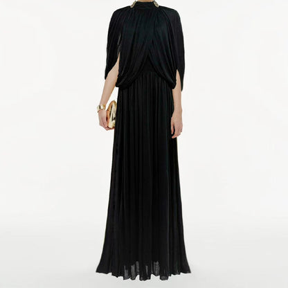 Elegant Pleated Chiffon Long Dress