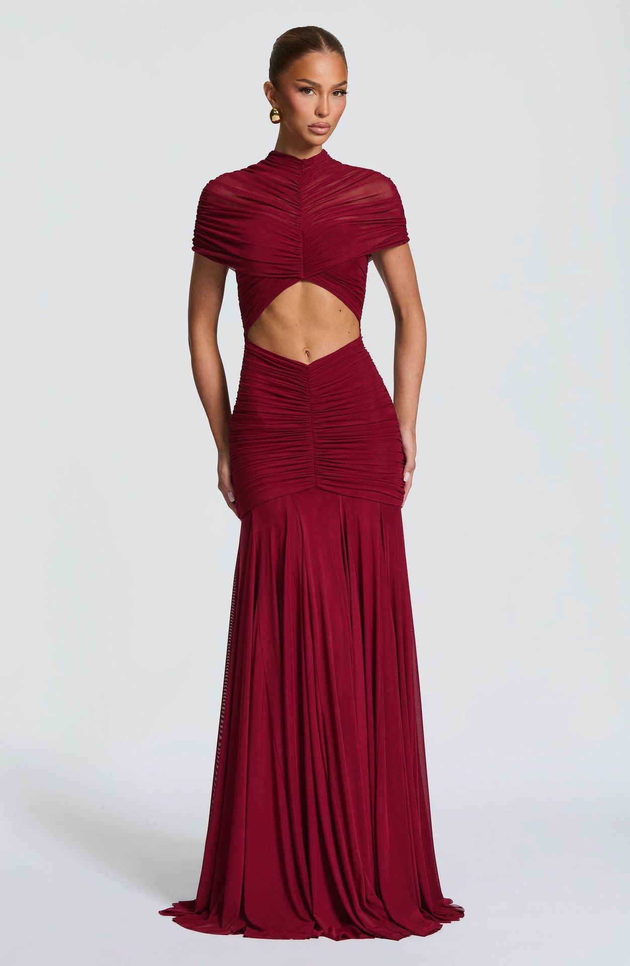 Elegant Pleated Hollow-Out Slim-Fit Dress
