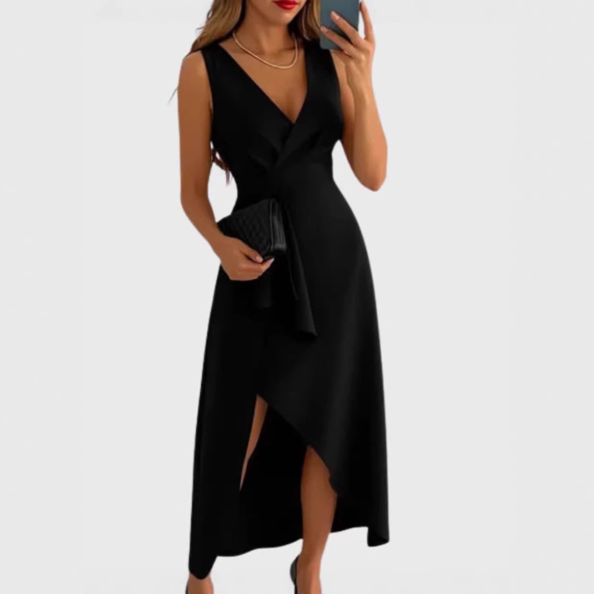 Elegant Pleated Sleeveless Dress