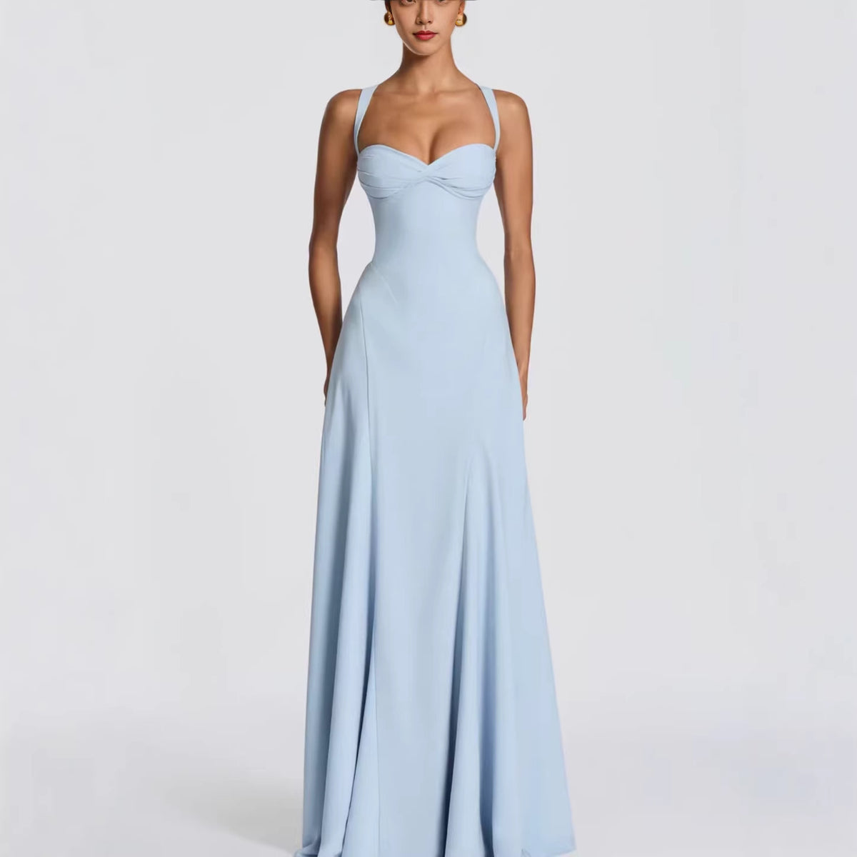 Elegant Pleated Strap Dress
