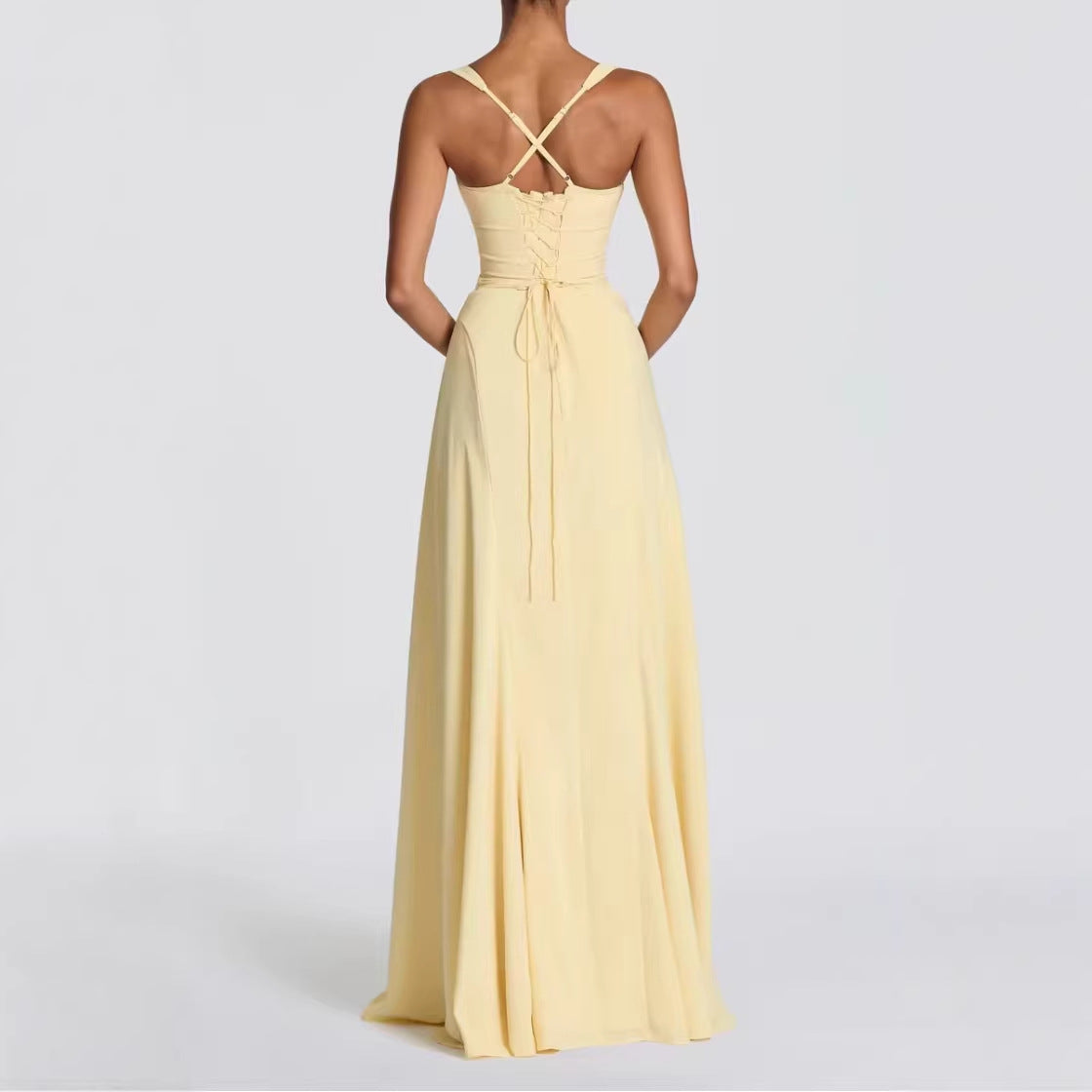 Elegant Pleated Strap Dress