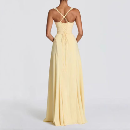 Elegant Pleated Strap Dress