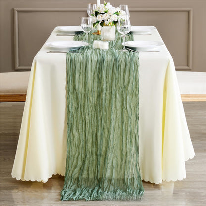 Elegant Pleated Voile Table Runner