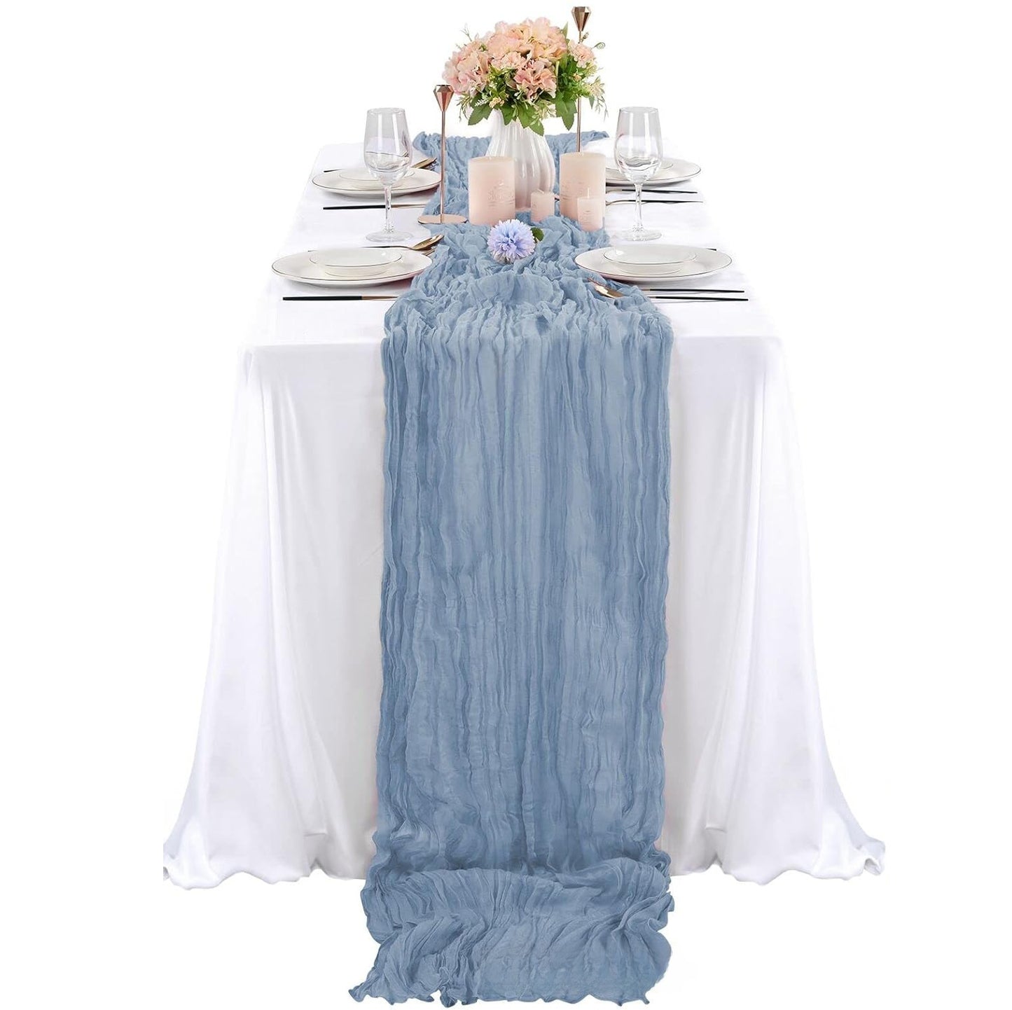 Elegant Pleated Voile Table Runner