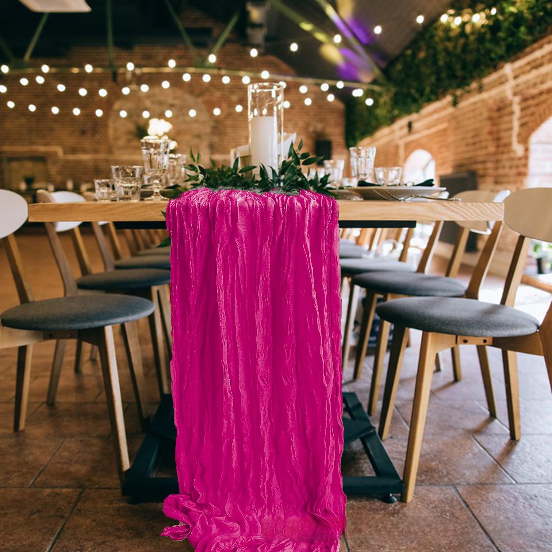Elegant Pleated Voile Table Runner