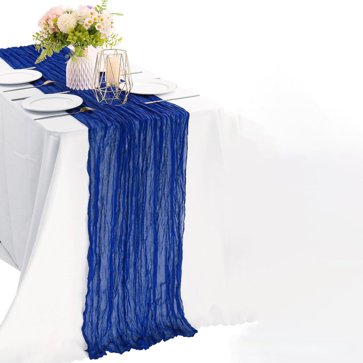 Elegant Pleated Voile Table Runner