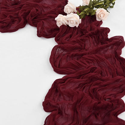 Elegant Pleated Voile Table Runner