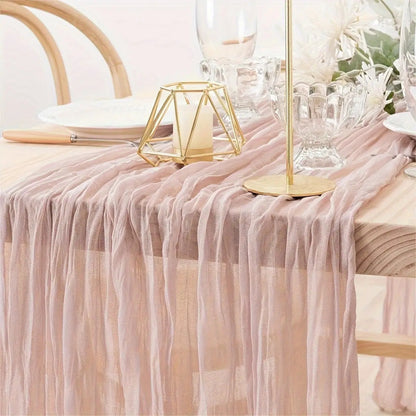 Elegant Pleated Voile Table Runner