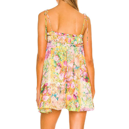 Elegant Printed Strap Dress