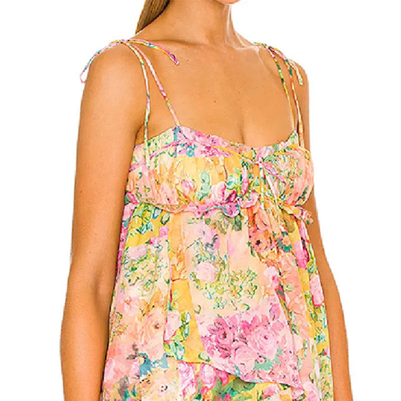 Elegant Printed Strap Dress