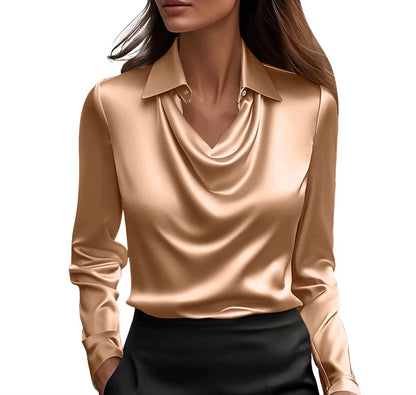 Elegant Printed Swing Collar Blouse