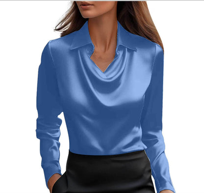 Elegant Printed Swing Collar Blouse
