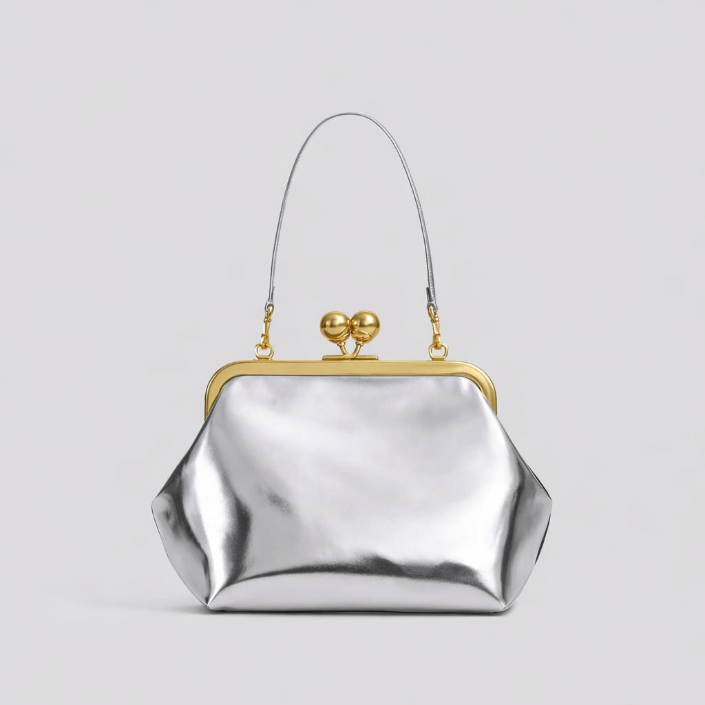 Elegant PU Leather Clutch Bag with Detachable Strap