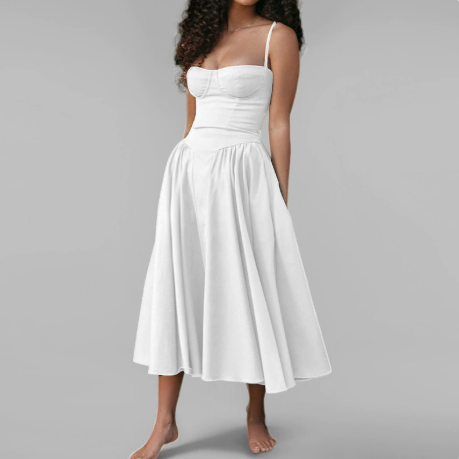 Elegant Retro Spaghetti Strap Dress
