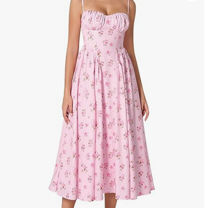Elegant Retro Spaghetti Strap Dress