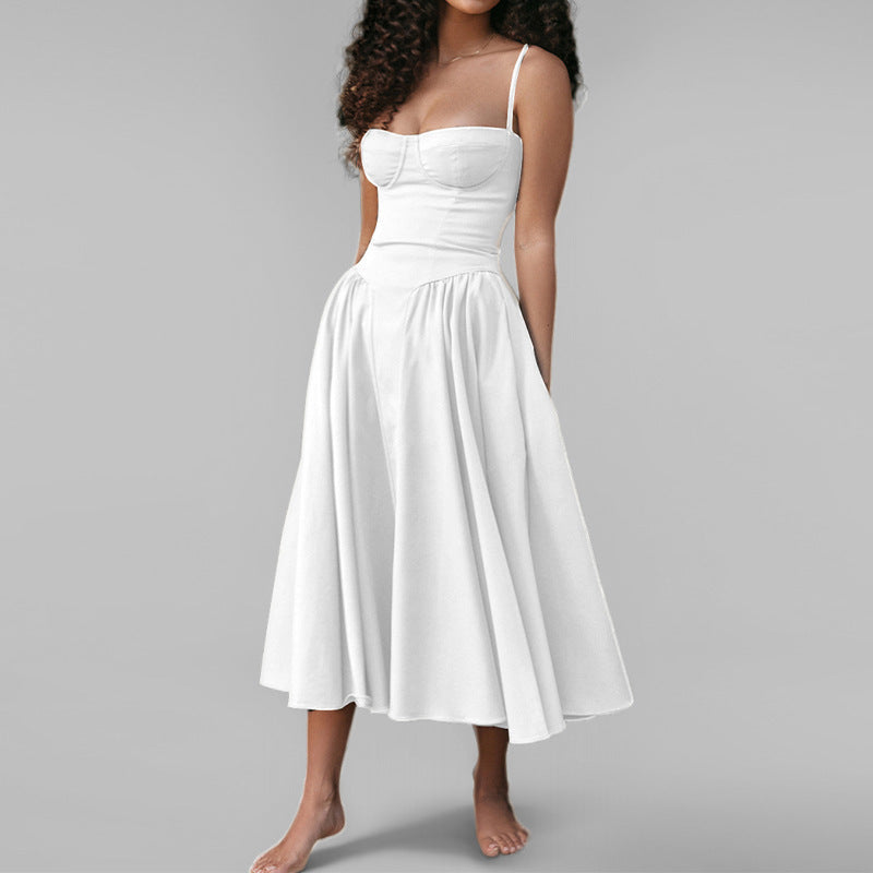 Elegant Retro Spaghetti Strap Dress