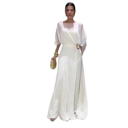 Elegant Round Neck Long Dress