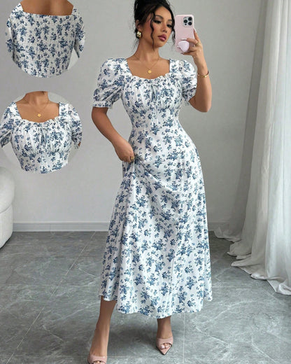 Elegant Ruffle Hem Short Sleeve Dress