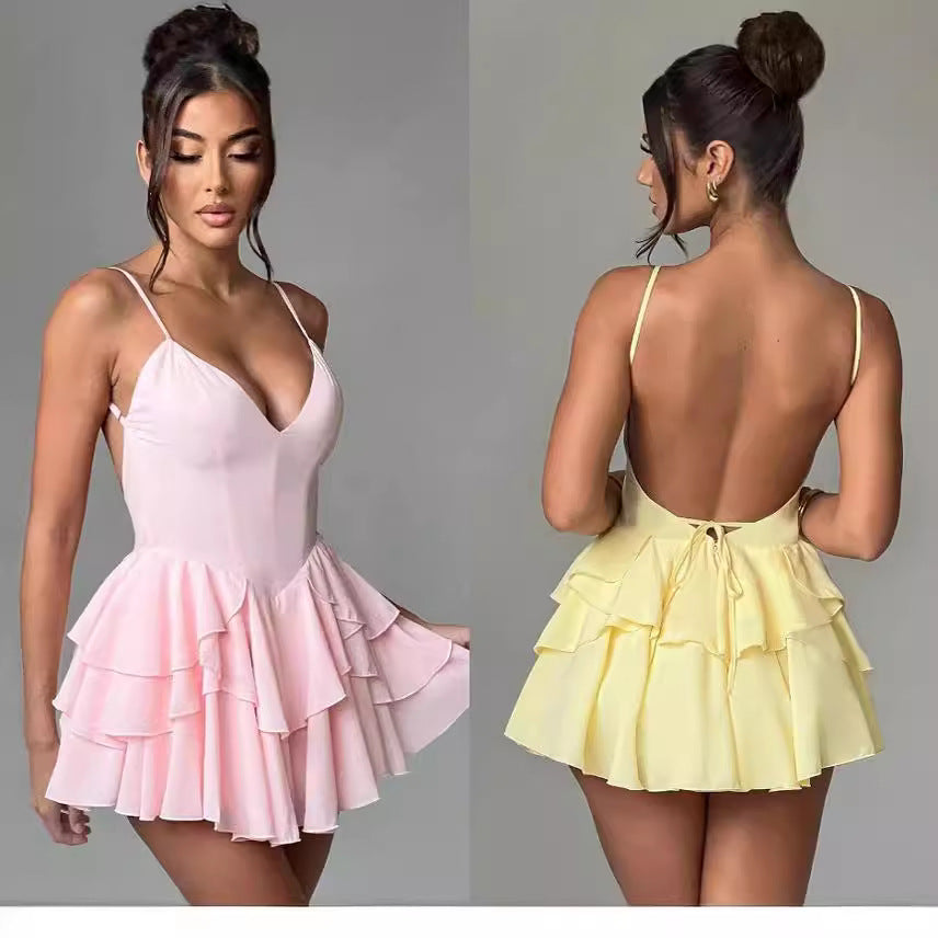Elegant Ruffled Sleeveless Dress