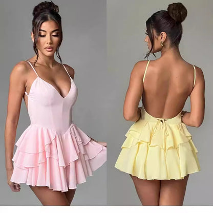 Elegant Ruffled Sleeveless Dress