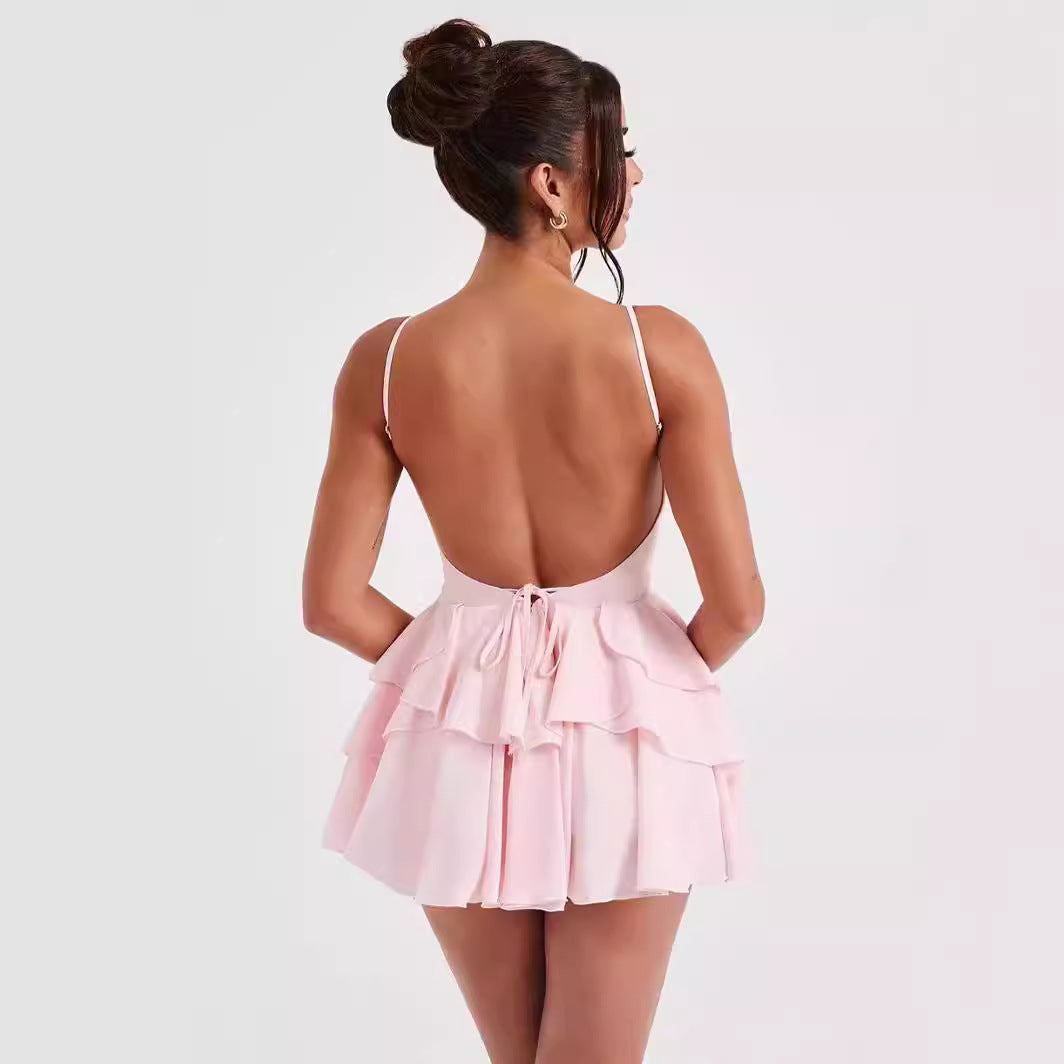 Elegant Ruffled Sleeveless Dress