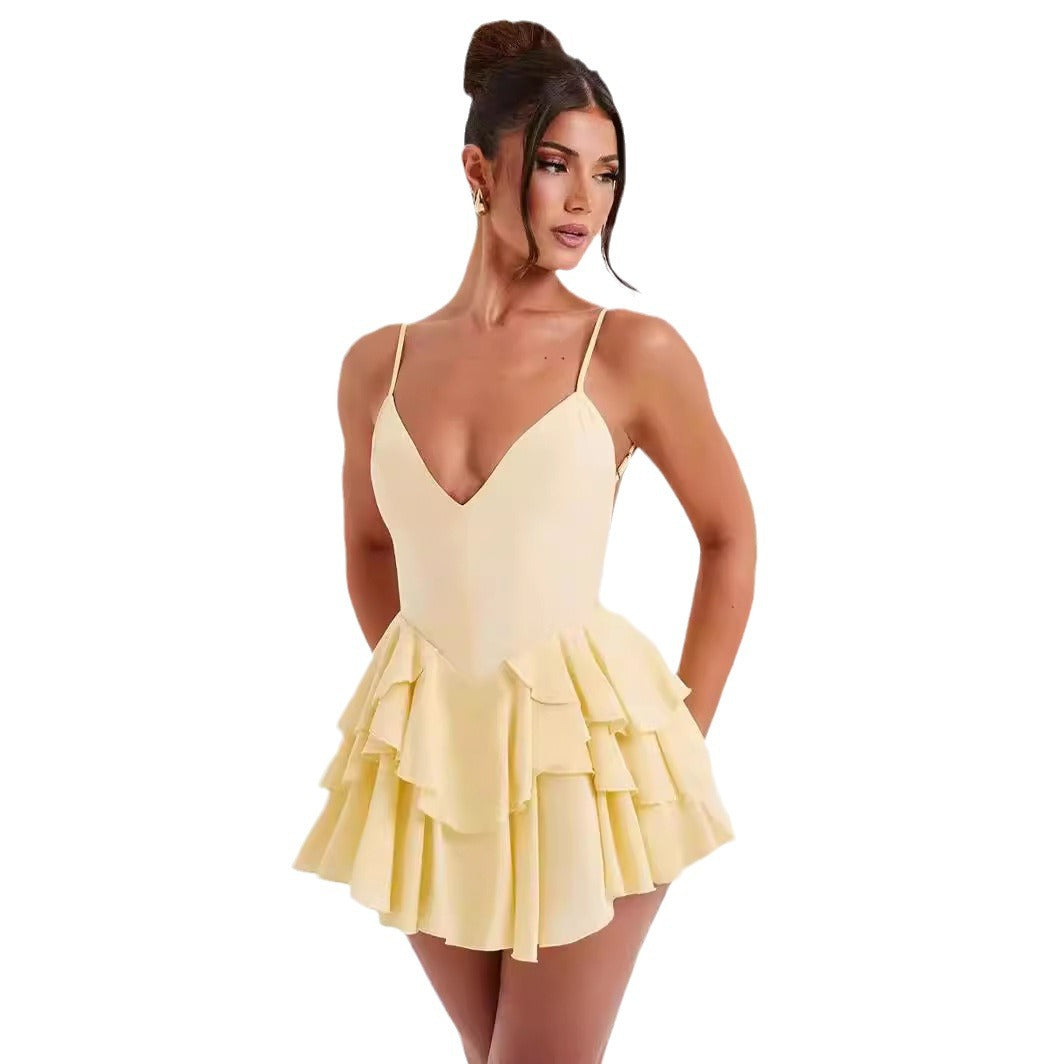 Elegant Ruffled Sleeveless Dress