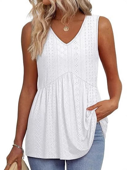 Elegant Ruffled Sleeveless Women's Vest