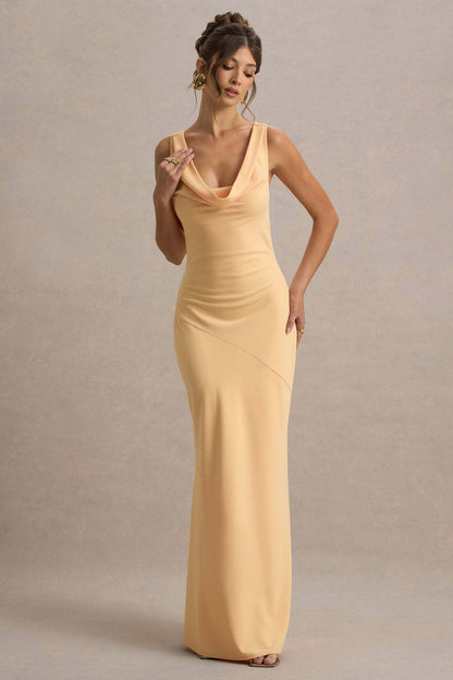 Elegant Satin Fishtail Backless Dress