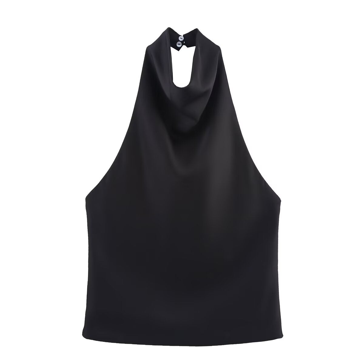 Elegant Satin Halter Neck Top