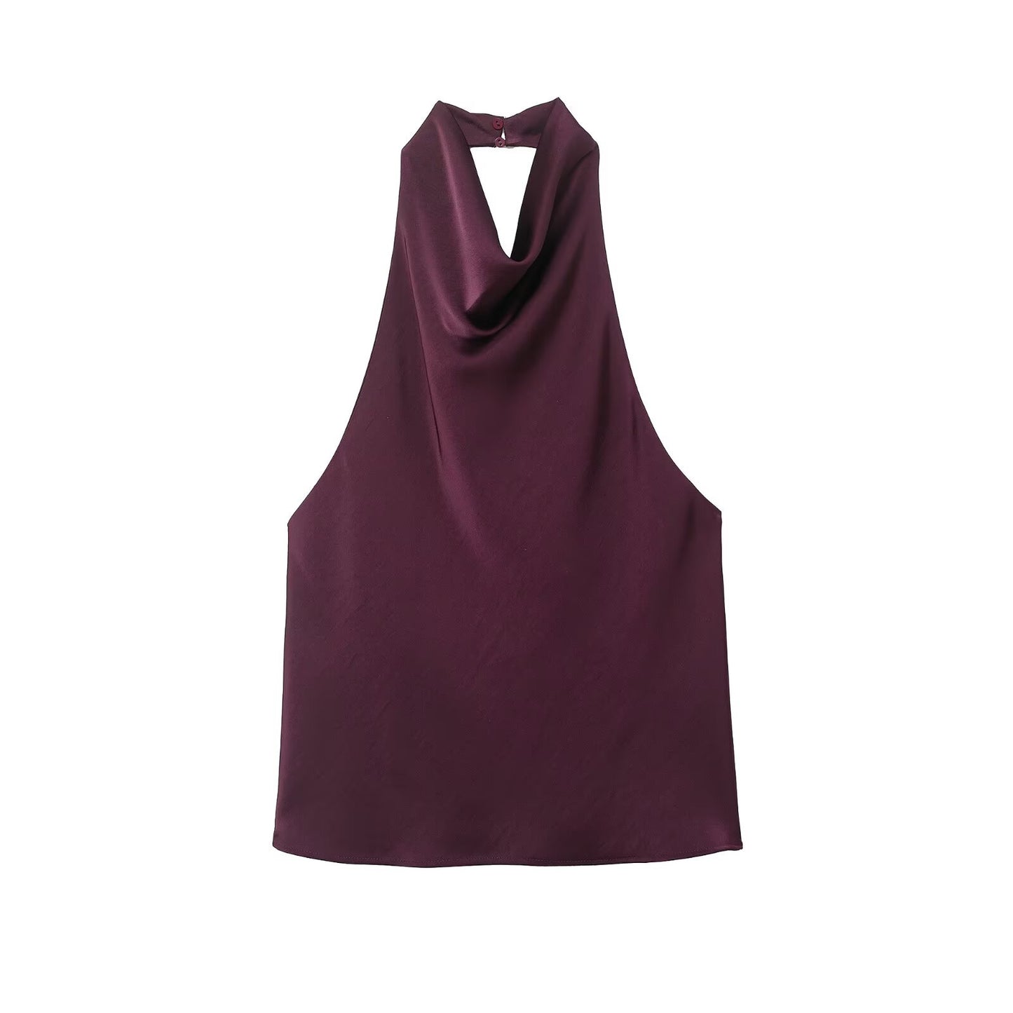 Elegant Satin Halter Neck Top