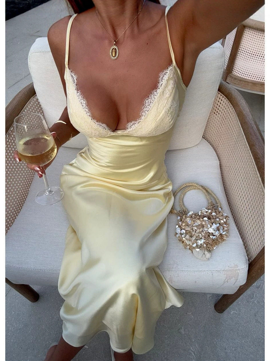 Elegant Satin Mermaid Party Dress